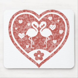 Textured Heart Flamingo Love Muismat