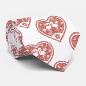 Textured Heart Flamingo Love Stropdas (Opgerold)