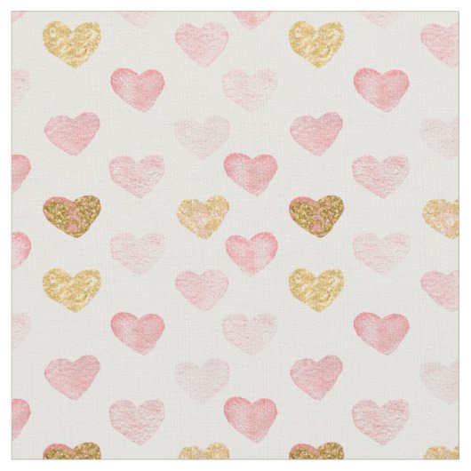 Textured Hearts Patterned Fabric Stof (Close Up)