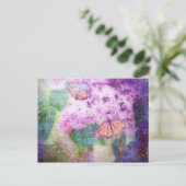 Textured Lilacs & Butterflies Briefkaart (Staand voorkant)