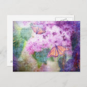 Textured Lilacs & Butterflies Briefkaart (Voorkant / Achterkant)