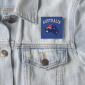 Textured look Australia Flag Map & Text Vierkante Button 5,1 Cm (In situ)