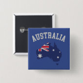 Textured look Australia Flag Map & Text Vierkante Button 5,1 Cm (Voorkant /achterkant)