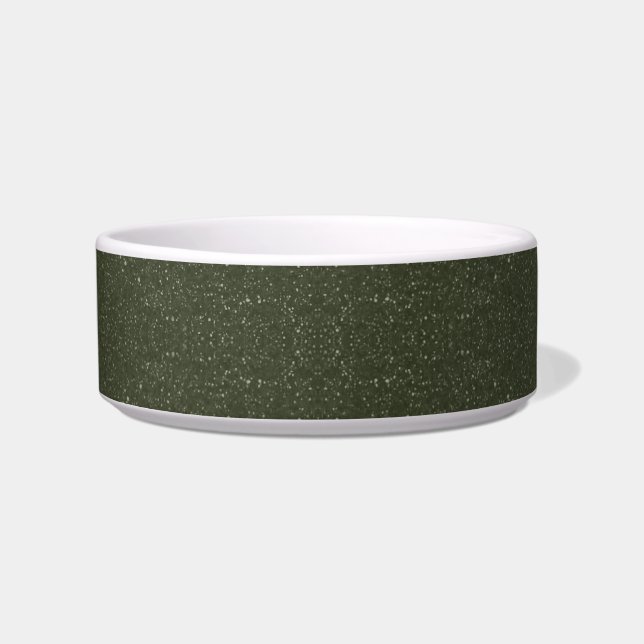 Textured Moss Green Ceramic Pet Bowl – Aanpassen Voerbakje (Voorkant)
