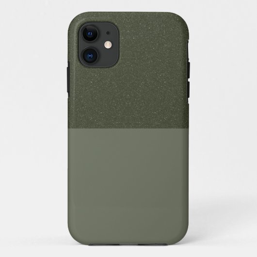 Textured Moss Green iPhone 11 Coque - Split Design (Dos)
