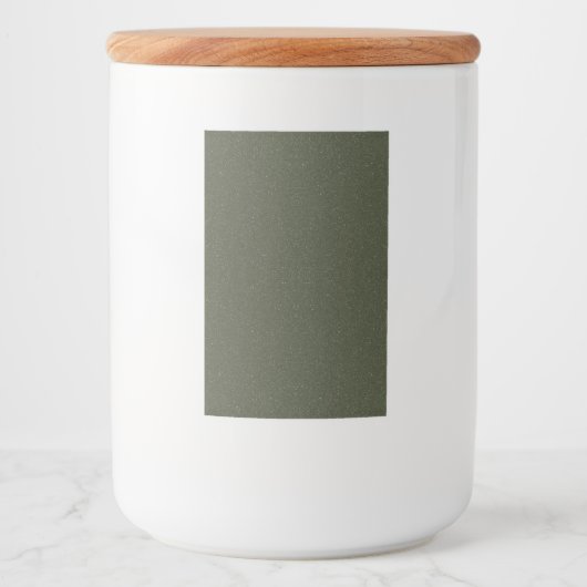 Textured Moss Green Label Ceramic Jar – Aanpassen Voedselcontainer Etiket (Voorkant)