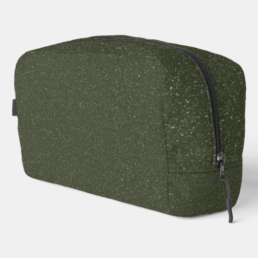 Textured Moss Green Travel Pouch – Toilettasje (Rechterhoek)