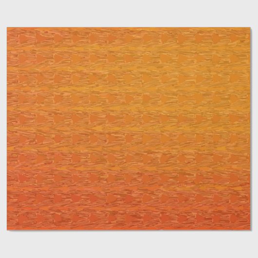 Textured Orange Gradient with Modern Pattern Cadeaupapier (Vlak)