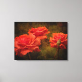 Textured Peach Rozen Stretch Canvas Print (Voorkant)