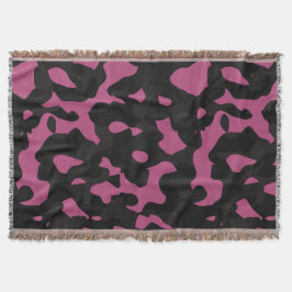  Textured pink and black camo abstract Deken