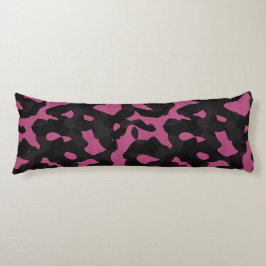  Textured pink and black camo abstract Lichaamskussen