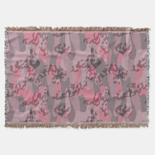 textured pink and mauve Camo abstract Deken (Voorkant)