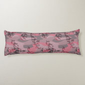 textured pink and mauve Camo abstract Lichaamskussen (Achterkant)