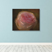 Textured Pink Rose Canvas Print (Insitu (Houten vloer))