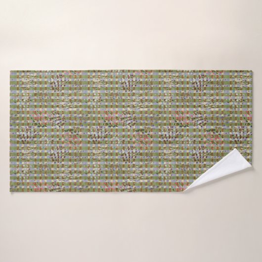 Textured Pointillism Grid Pattern Artwork (Serviette de bain)