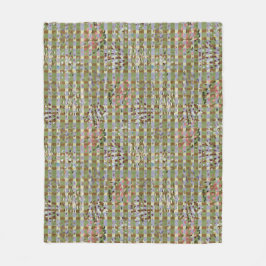 Textured Pointillism Grid Pattern Artwork Fleece Deken