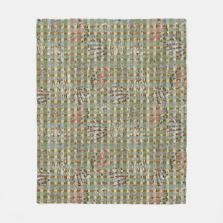 Textured Pointillism Grid Pattern Artwork Fleece Deken
