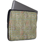 Textured Pointillism Grid Pattern Artwork Laptop Sleeve (Voorkant Rechts)