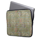 Textured Pointillism Grid Pattern Artwork Laptop Sleeve (Voorkant Links)
