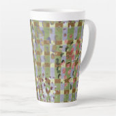 Textured Pointillism Grid Pattern Artwork Latte Mok (Rechterhoek)