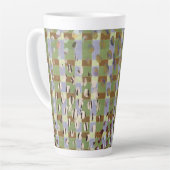 Textured Pointillism Grid Pattern Artwork Latte Mok (Linkerhoek)