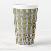 Textured Pointillism Grid Pattern Artwork Latte Mok (Voorkant)
