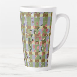 Textured Pointillism Grid Pattern Artwork Latte Mok