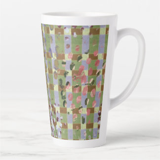 Textured Pointillism Grid Pattern Artwork Latte Mok