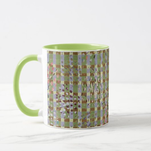 Textured Pointillism Grid Pattern Artwork Mok (Links)