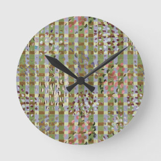 Textured Pointillism Grid Pattern Artwork Ronde Klok