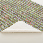 Textured Pointillism Grid Pattern Artwork Sherpa Deken (3/4)