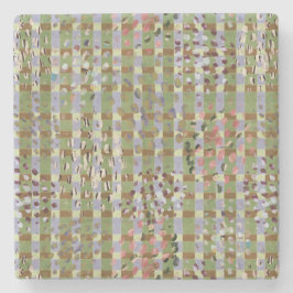 Textured Pointillism Grid Pattern Artwork Stenen Onderzetter