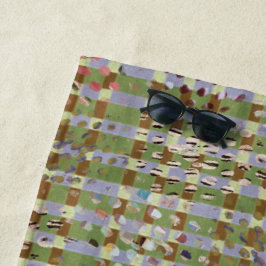 Textured Pointillism Grid Pattern Artwork Strandlaken