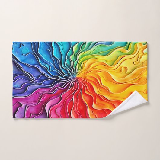 Textured Rainbow Swirl Art (Serviette à main)