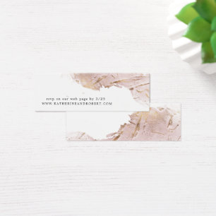 textured roos gold faux folie Wedding Website Kaar Mini Visitekaartjes
