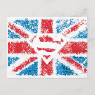 Textured S-Shield Over Flag Briefkaart