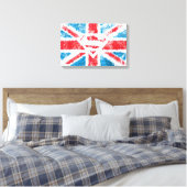 Textured S-Shield Over Flag Canvas Afdruk (Insitu (Slaapkamer))