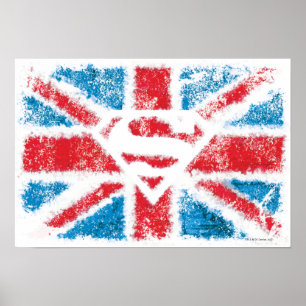 Textured S-Shield Over Flag Poster