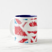 Textured S-Shield Over Flag Tweekleurige Koffiemok (Voorkant links)