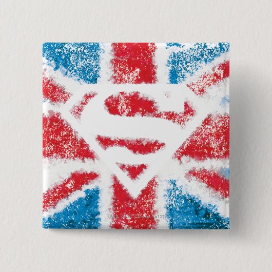 Textured S-Shield Over Flag Vierkante Button 5,1 Cm (Voorkant)