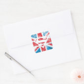 Textured S-Shield Over Flag Vierkante Sticker (Envelop)