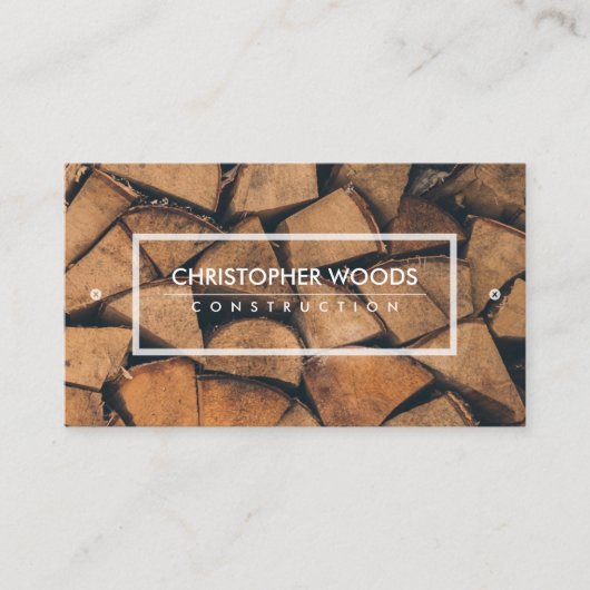 Textured Wood Handyman Carpentry Visitekaartje (Voorkant)