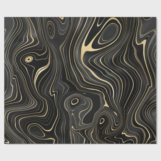 Texturen van zwarte en gouden geode cadeaupapier (Vlak)
