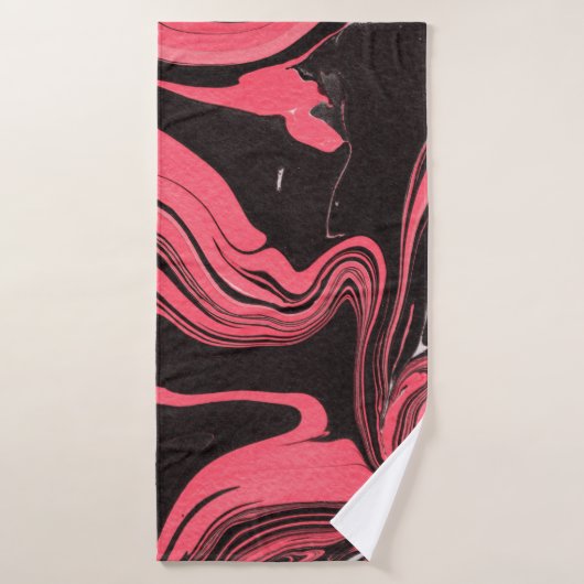 Textures de papier rouge en marbre sur blanc ba (Serviette de bain)