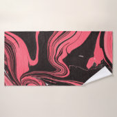 Textures de papier rouge en marbre sur blanc ba (Serviette de bain)