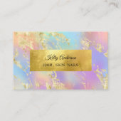 Textures d'or opale carte de visite en marbre (Devant)