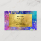 Textures d'or opale carte de visite en marbre (Dos)