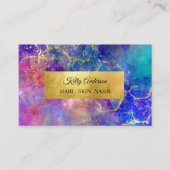 Textures d'or opale carte de visite en marbre (Devant)