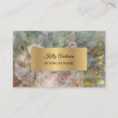 Textures or rose bleu marbre carte de visite (Devant)
