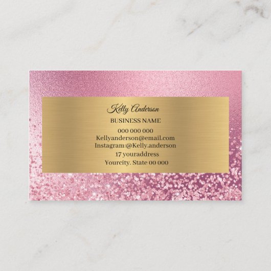 Textures or rose marbre carte de visite (Dos)